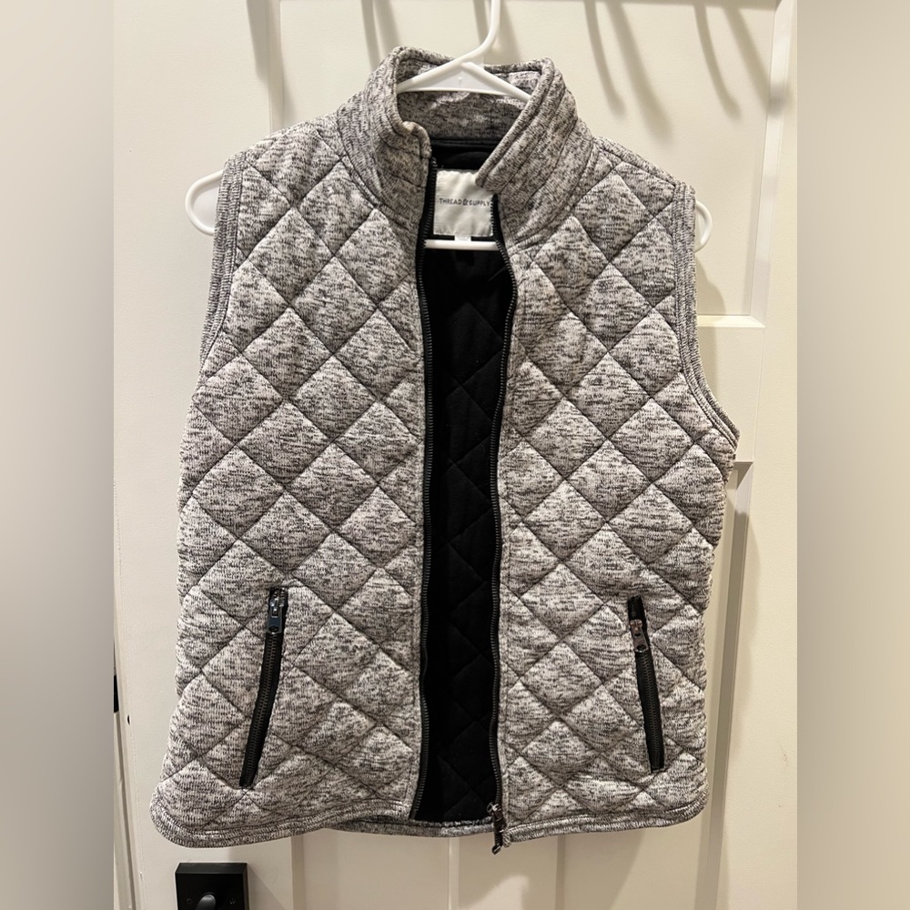 Heather Grey quilted vest